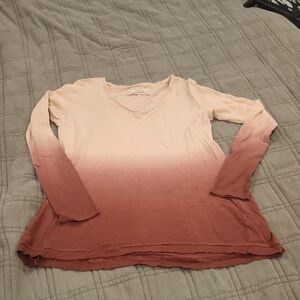 Gradient Long Sleeve Top in Pink and Maroon Size L!